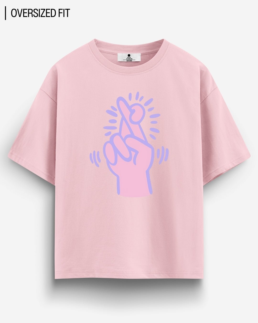 FINGERS CROSSED OVERSIZED T - SHIRT - COMMONGROUND