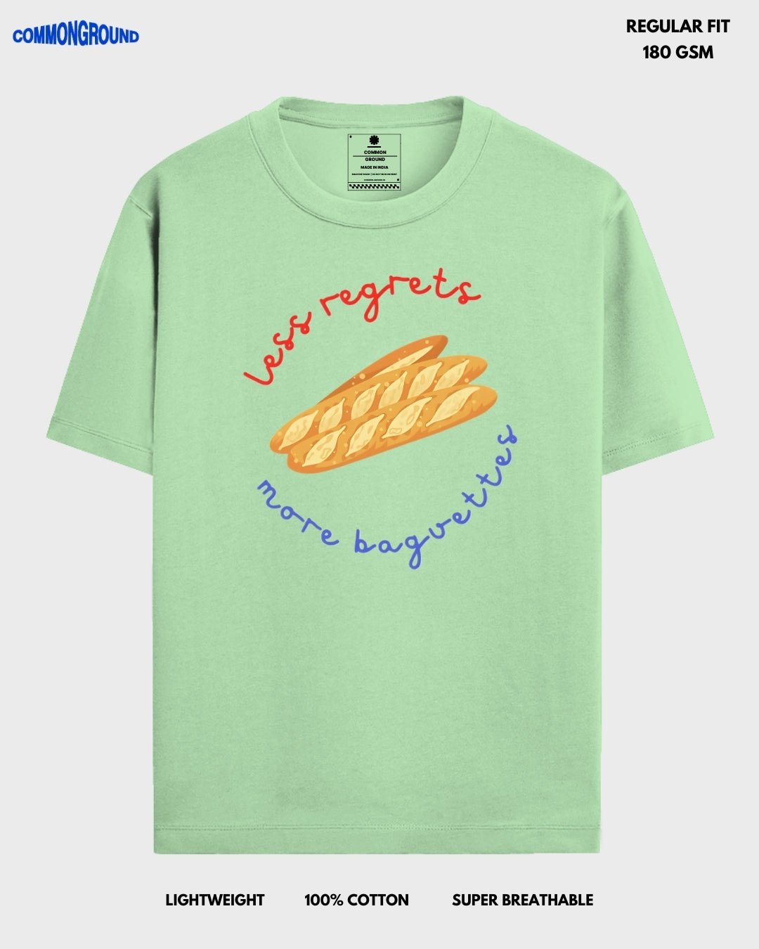 LESS REGRETS REGULAR T - SHIRT - COMMONGROUND