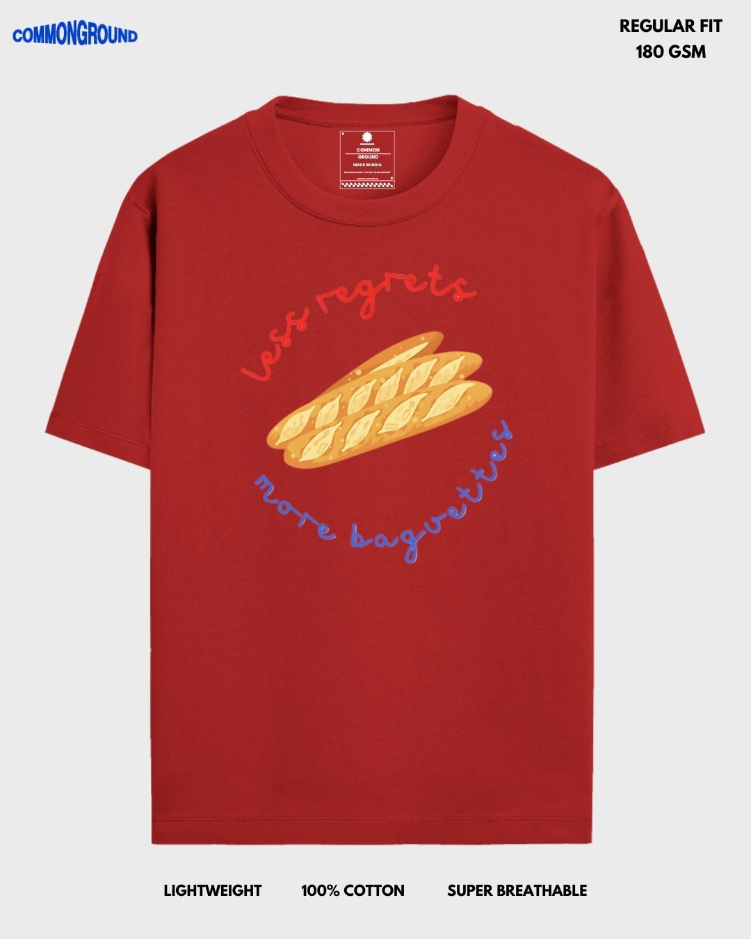 LESS REGRETS REGULAR T - SHIRT - COMMONGROUND