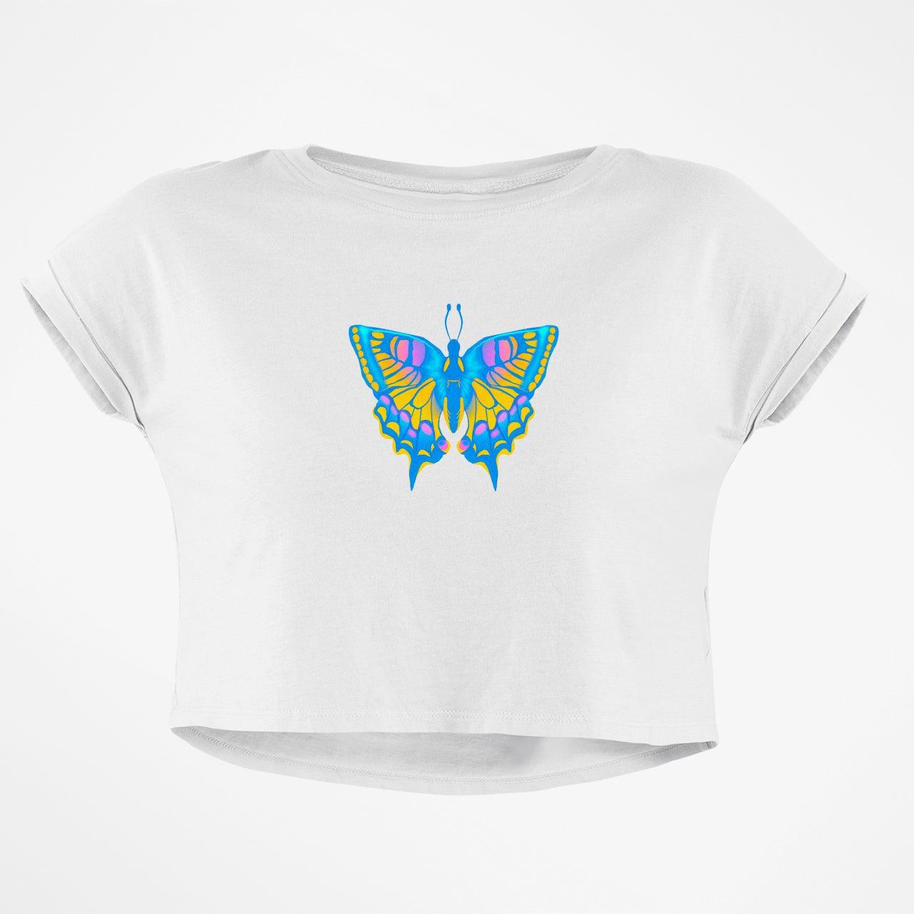NEON BUTTERFLY CROP TOP - COMMONGROUND