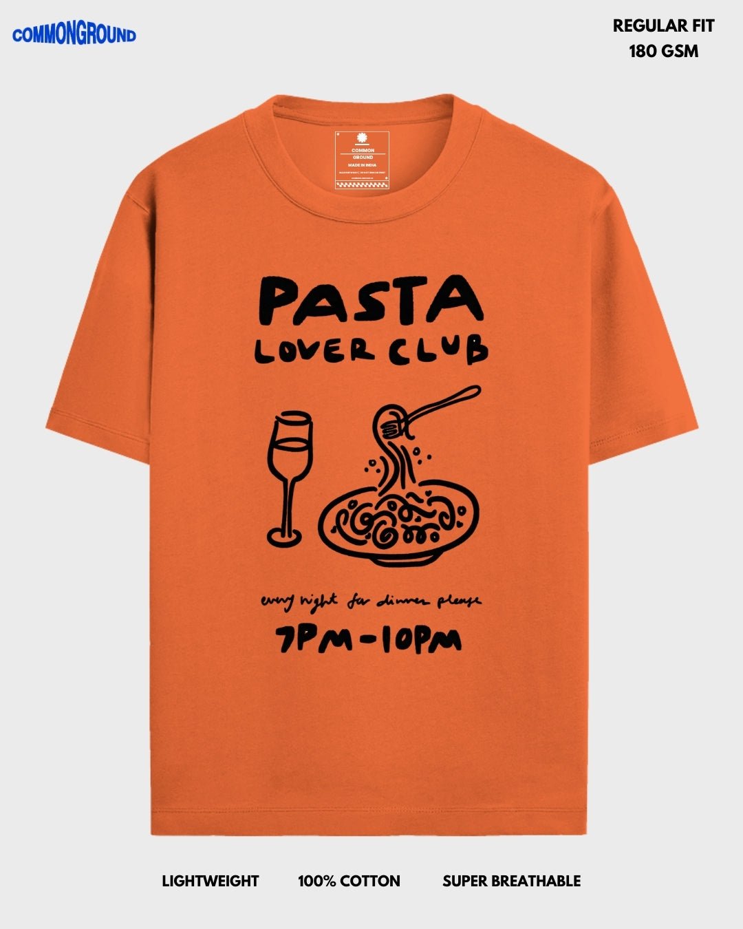 PASTA LOVER CLUB REGULAR T - SHIRT - COMMONGROUND
