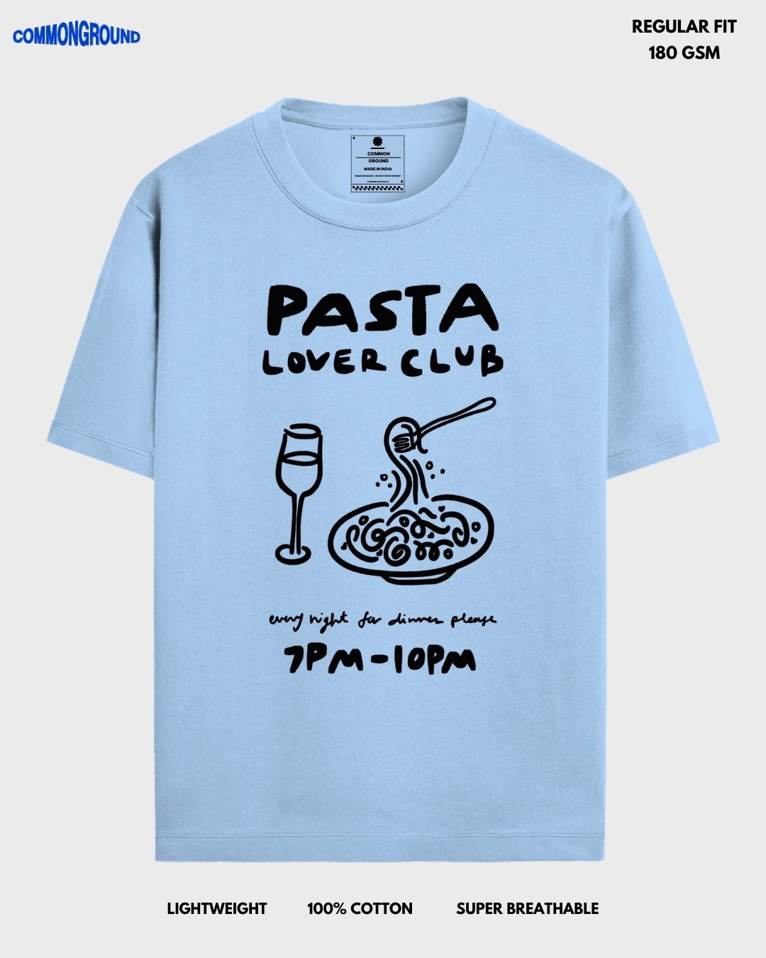 PASTA LOVER CLUB REGULAR T - SHIRT - COMMONGROUND
