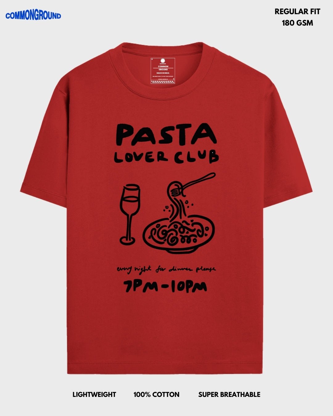 PASTA LOVER CLUB REGULAR T - SHIRT - COMMONGROUND
