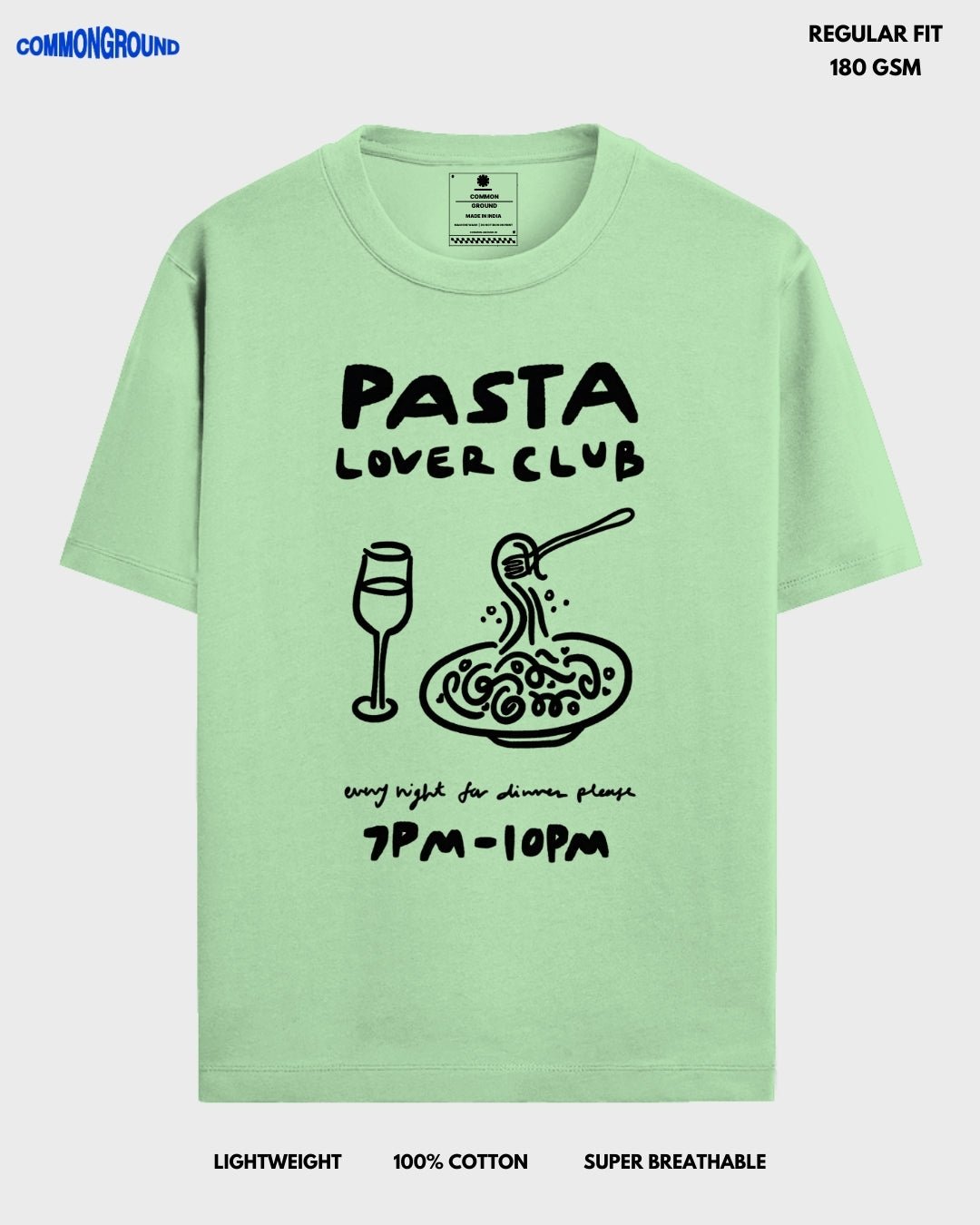 PASTA LOVER CLUB REGULAR T - SHIRT - COMMONGROUND