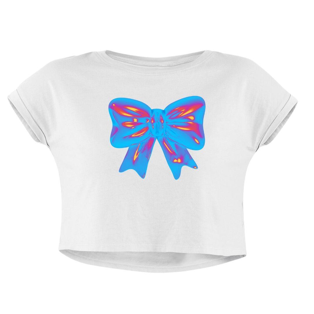 PINK BLUE BOW CROP TOP - COMMONGROUND