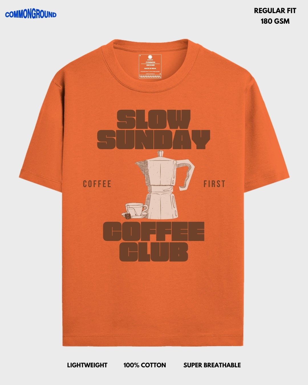 SLOW SUNDAY COFFEE CLUB REGULAR T - SHIRT - COMMONGROUND