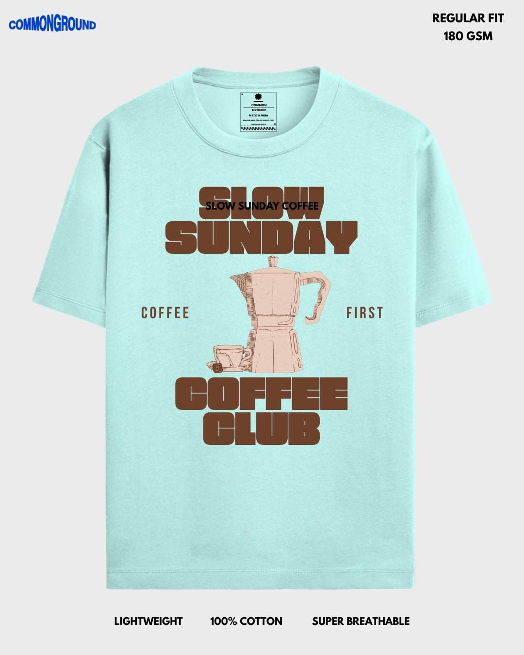SLOW SUNDAY COFFEE CLUB REGULAR T - SHIRT - COMMONGROUND