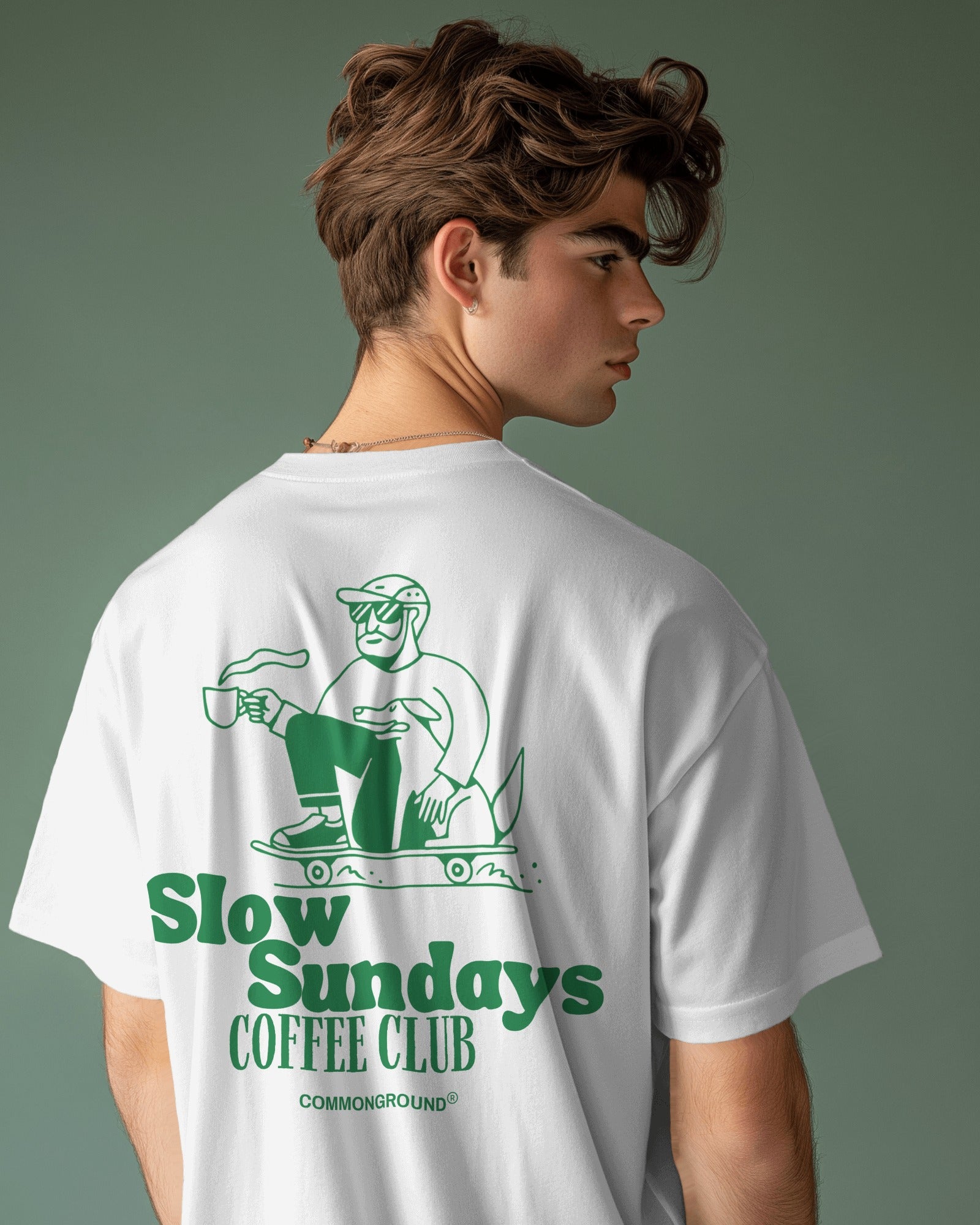 SLOW SUNDAYS COFFEE CLUB OVERSIZED T - SHIRT - COMMONGROUND