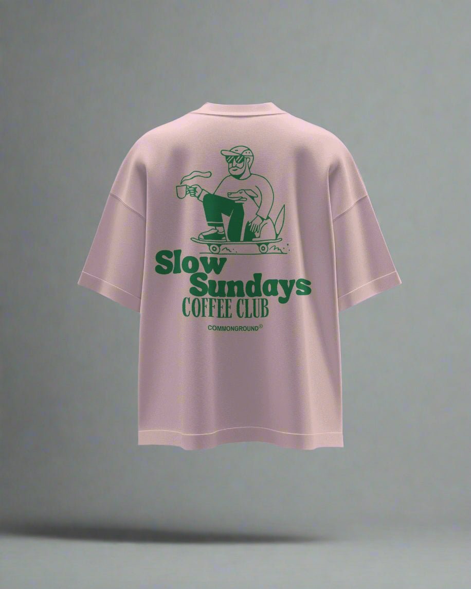 SLOW SUNDAYS COFFEE CLUB OVERSIZED T - SHIRT - COMMONGROUND