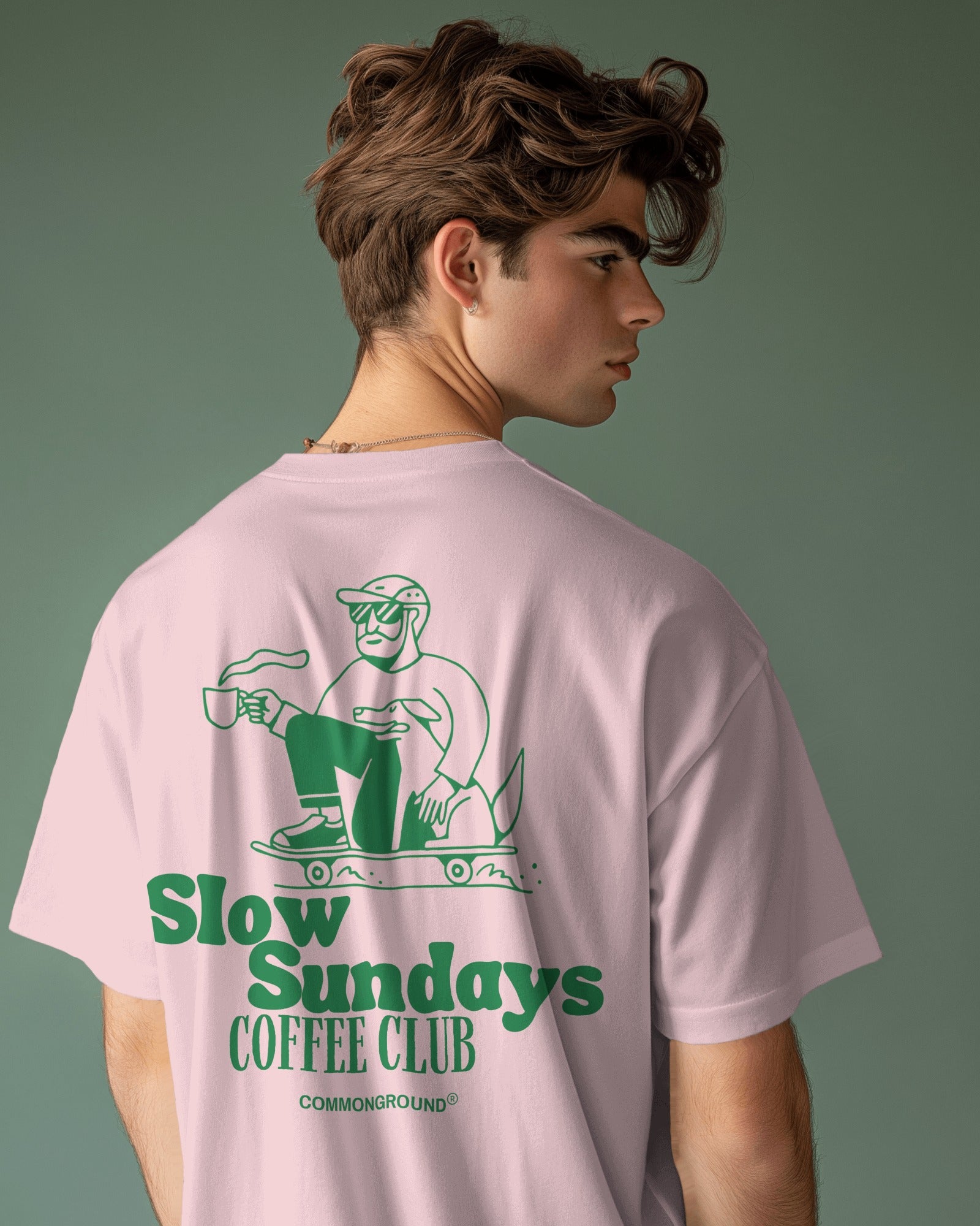 SLOW SUNDAYS COFFEE CLUB OVERSIZED T - SHIRT - COMMONGROUND