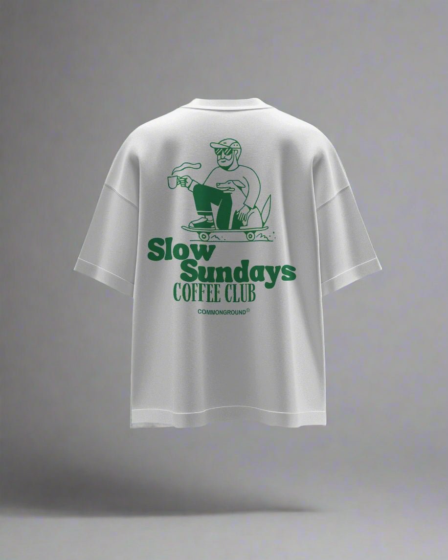 SLOW SUNDAYS COFFEE CLUB OVERSIZED T - SHIRT - COMMONGROUND