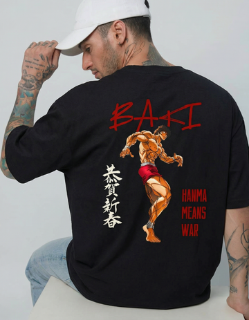 BAKI HANMA MEANS WAR OVERSIZED T-SHIRT