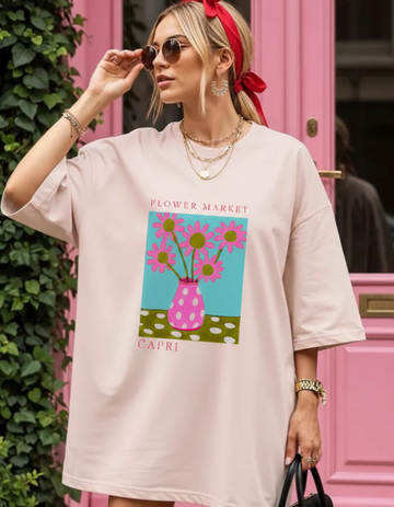 CAPRI FLOWER MARKET OVERSIZED T-SHIRT