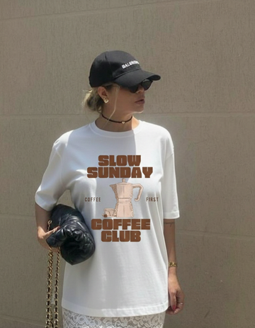 SLOW SUNDAY COFFEE CLUB OVERSIZED T-SHIRT
