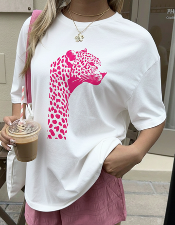 LEOPARD OVERSIZED T-SHIRT