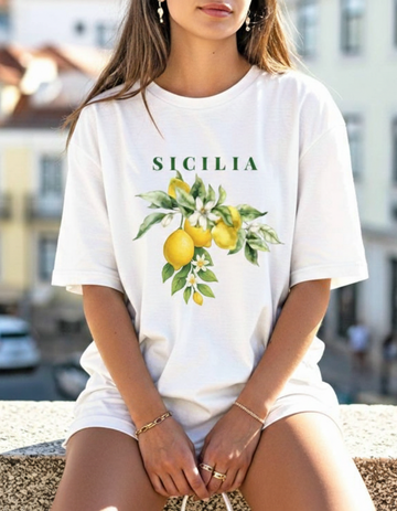 SICILIA WHITE OVERSIZED T-SHIRT