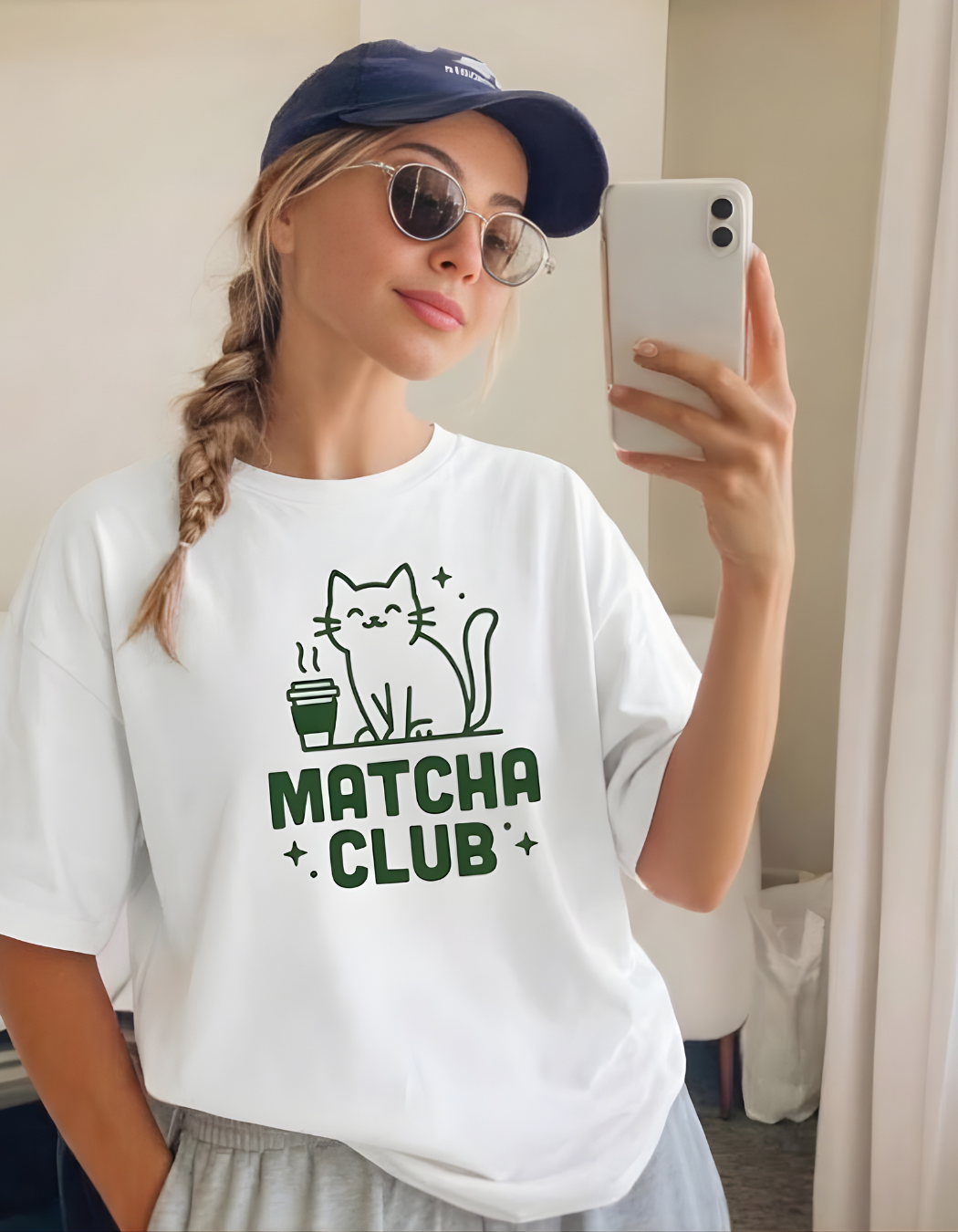 MATCHA CAT OVERSIZED T-SHIRT