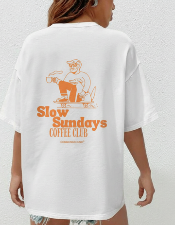 SLOW SUNDAYS COFFEE CLUB OVERSIZED T-SHIRT
