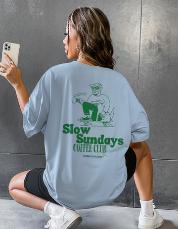 SLOW SUNDAYS COFFEE CLUB OVERSIZED T-SHIRT