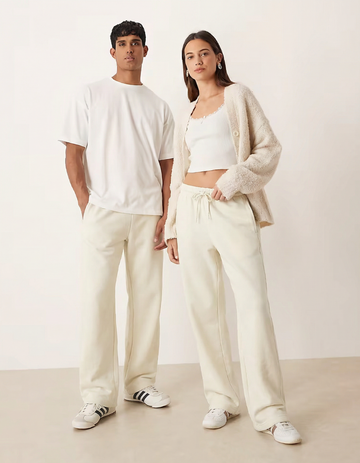 HEAVY-WEIGHT COMFY OFF WHITE SWEATPANTS