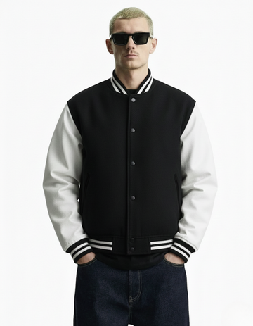 UNISEX BLACK VARSITY JACKET