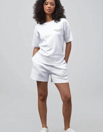 WHITE SOLID TERRY CO-ORD SET
