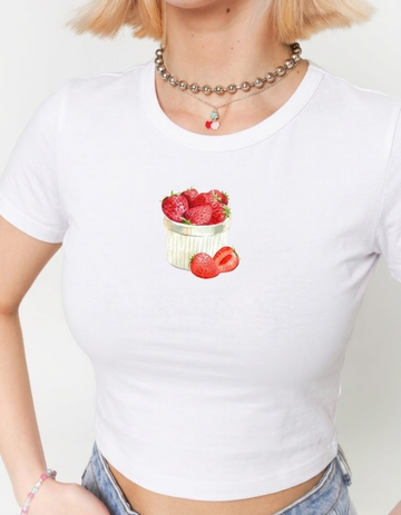 FRESH STRAWBERRIES CROP TOP