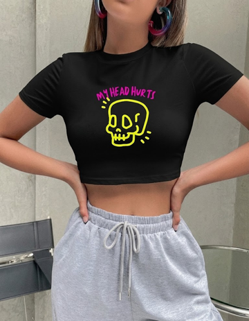 HEAD HURTS CROP TOP