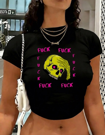 F*CK F*CK F*CK CROP TOP