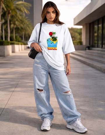 TROPICAL OVERSIZED T-SHIRT