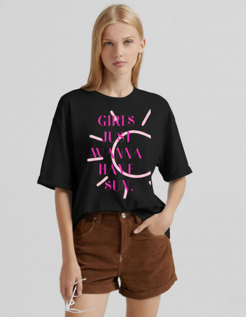GIRLS WANNA HAVE SUN OVERSIZED T-SHIRT