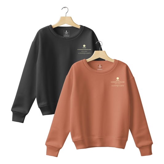 BLACK AND CORAL REGULAR UNISEX SWEATSHIRT COMBO PACK OF 2