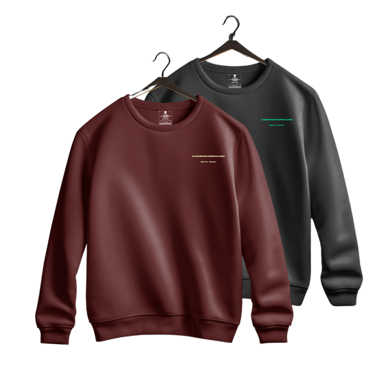 BLACK & MAROON OVERSIZED UNISEX SWEATSHIRT COMBO PACK OF 2