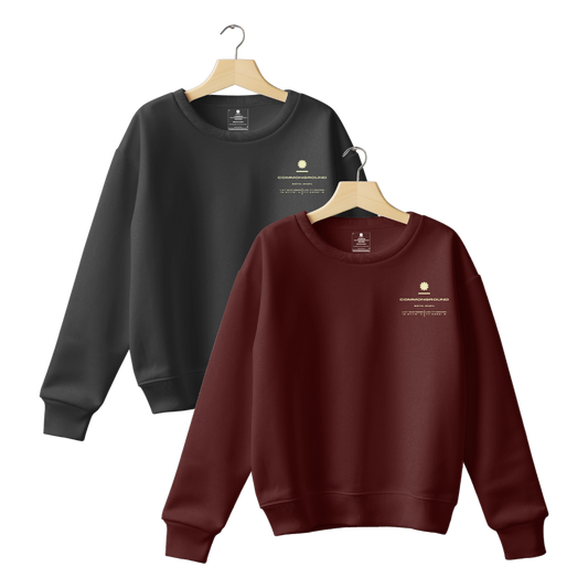 BLACK & MAROON REGULAR UNISEX SWEATSHIRT COMBO PACK OF 2