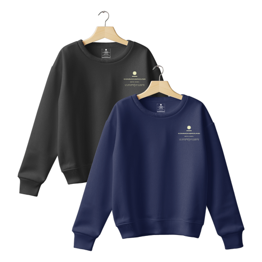 BLACK & NAVY BLUE REGULAR UNISEX SWEATSHIRT COMBO PACK OF 2