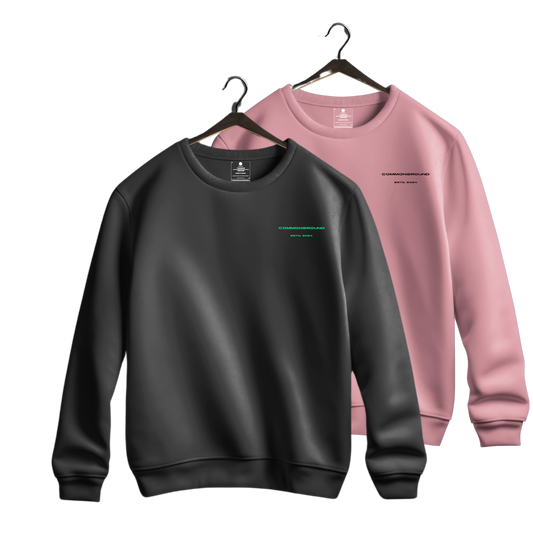 BABY PINK & BLACK OVERSIZED UNISEX SWEATSHIRT COMBO PACK OF 2