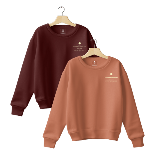 CORAL & MAROON REGULAR UNISEX SWEATSHIRT COMBO PACK OF 2