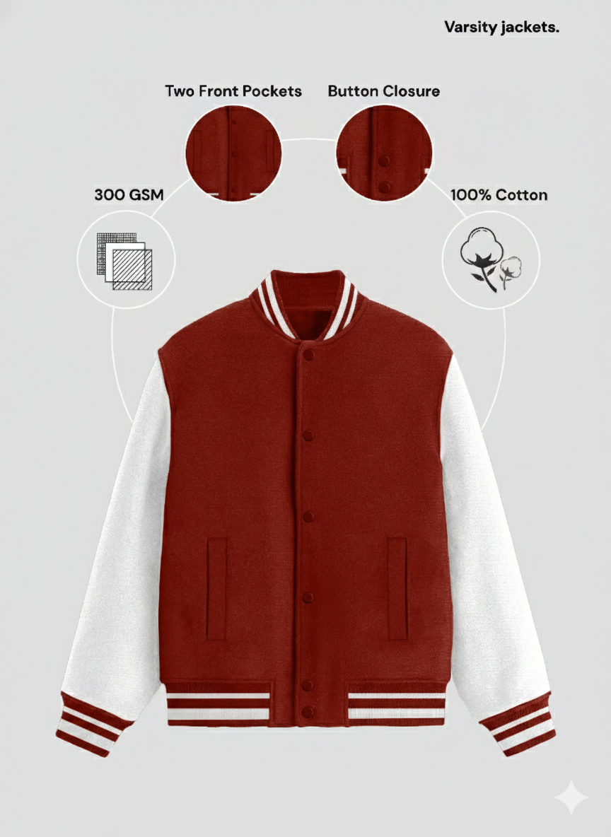 UNISEX RED VARSITY JACKET