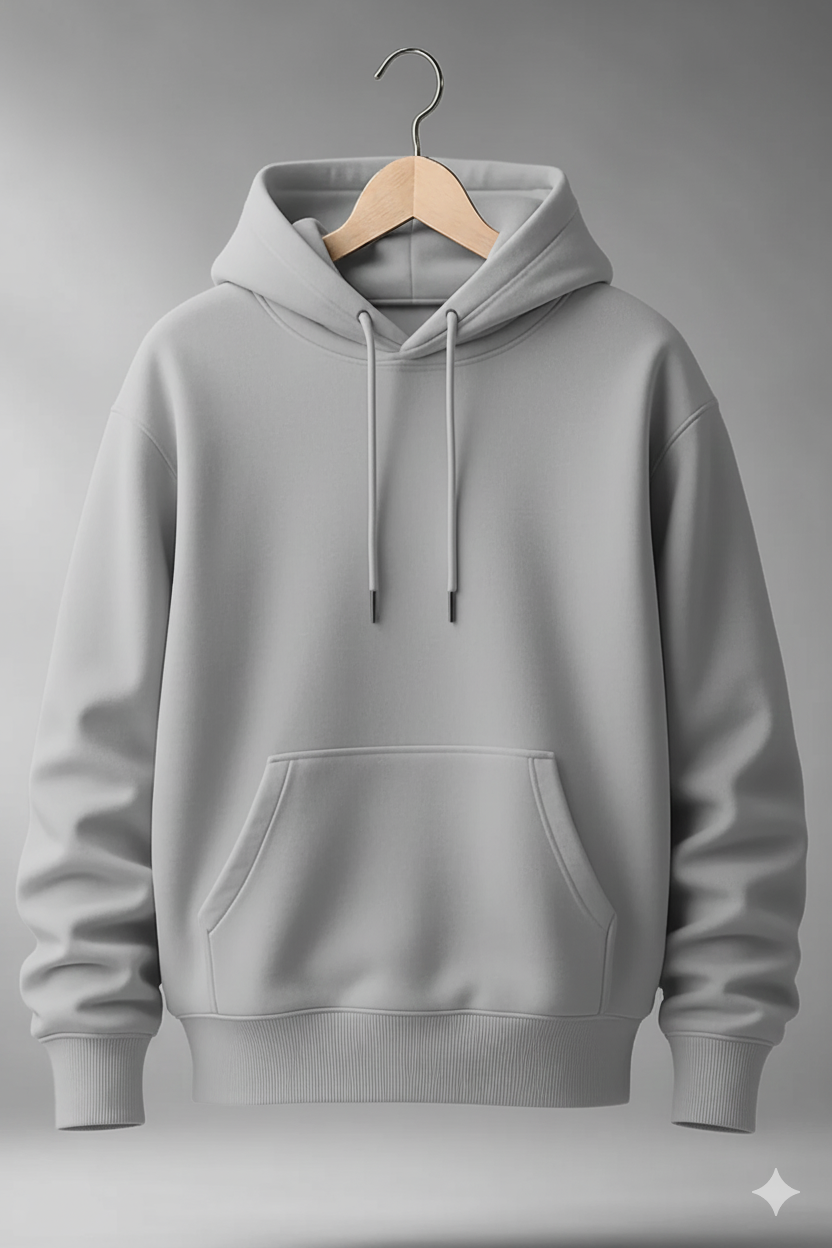 UNISEX GREY MELANGE HOODIE