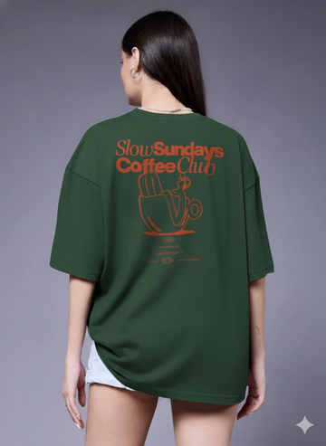 SLOW SUNDAYS COFFEE CLUB OVERSIZED T-SHIRT