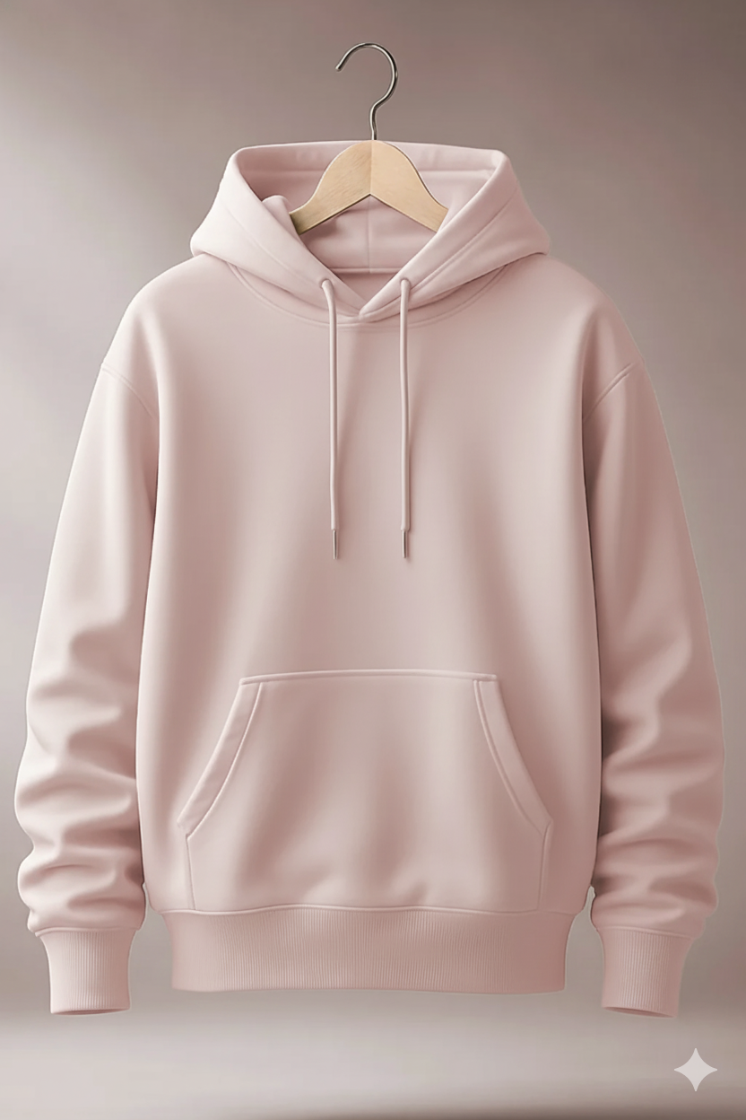 UNISEX LIGHT BABY PINK HOODIE