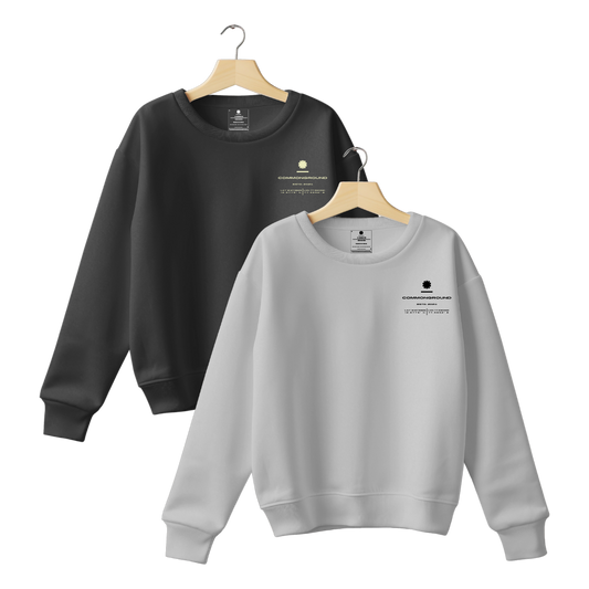 BLACK & GREY REGULAR UNISEX SWEATSHIRT COMBO PACK OF 2