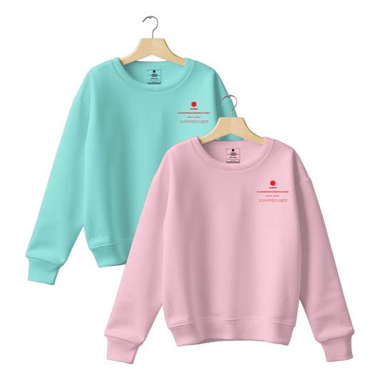 MINT & BABY PINK REGULAR UNISEX SWEATSHIRT COMBO PACK OF 2