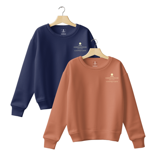 NAVY BLUE & CORAL REGULAR UNISEX SWEATSHIRT COMBO PACK OF 2