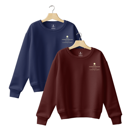 MAROON AND NAVY BLUE REGULAR UNISEX SWEATSHIRT COMBO PACK OF 2