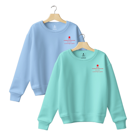 MINT & BABY BLUE REGULAR UNISEX SWEATSHIRT COMBO PACK OF 2