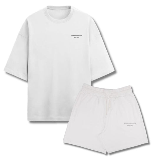 WHITE SOLID TERRY CO-ORD SET