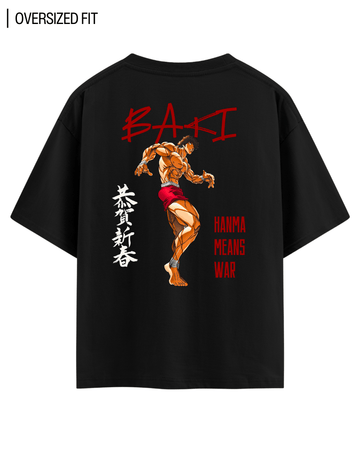 BAKI HANMA MEANS WAR OVERSIZED T - SHIRT - COMMONGROUND