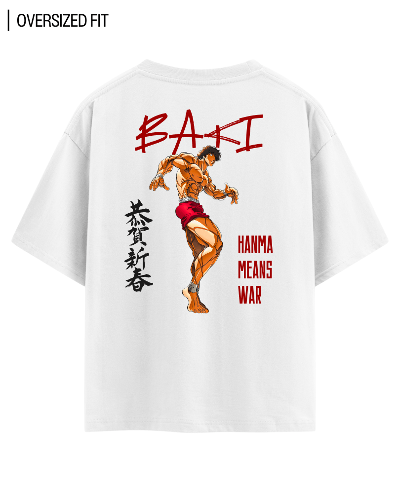 BAKI HANMA MEANS WAR OVERSIZED T - SHIRT - COMMONGROUND