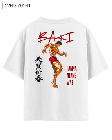 BAKI HANMA MEANS WAR OVERSIZED T - SHIRT - COMMONGROUND